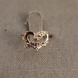 5/$25 SILVERTONE Amor Heart Ring Size 7.75